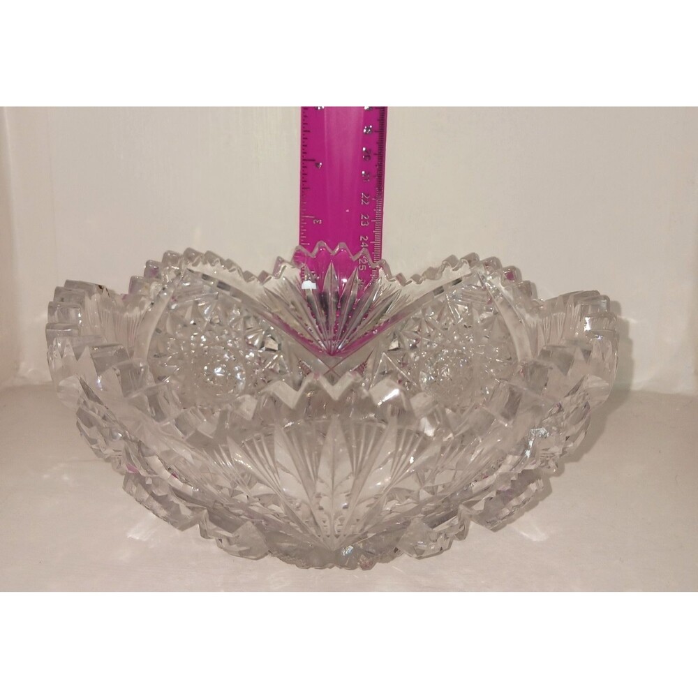 Antique 19th C. American Brilliant Period Cut Glass 7" Centerpiece Bowl